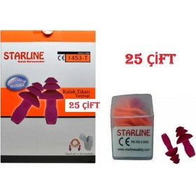 Resim Starline 1453 T Tekstil Tipi Antialerjik Yıkanabilir Kulak Tıkacı x 25 Çift 