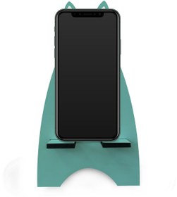 Resim Flipped Mavi Tavşan Telefon & Tablet Tutacağı Ahşap Masaüstü Standı 