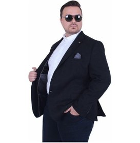 Resim Starbattal Erkek Büyük Beden 4 Drop Blazer Şönili Ceket 500602 Sıyah Siyah 