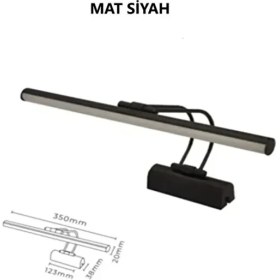 Resim Mat Siyah Kasa Beyaz Işık Banyo Duvar Ayna Tablo Aydınlatması Flüt Aplik Kuğu Aplik LED Aplik 