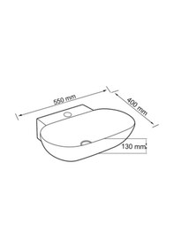 Resim Lena - Tezgah Üstü Porselen Lavabo - E-4012 Beyaz 