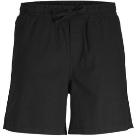 Resim Jack & Jones Büyük Beden Keten Karışımlı Jogger Şort - Jaiden 12261625 Black 