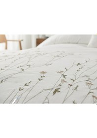 Resim Bohem Çiçekli 4 Parça Kahverengi Pike Takımı 240 X 260 Cm Kahverengi 