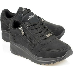 Resim Wickers Siyah Nubuk Ortopedik Fermuarlı Spor Ayakkabı Siyah 