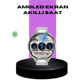Resim Akıllı Saat Metal Kordonlu Tam Ekran Amoled Arama Ve Sağlık Takip Özellikli 