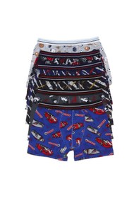 Resim 6 Adet Erkek Çocuk Desenli Boxer 505 9-10 Yaş Çok Renkli 