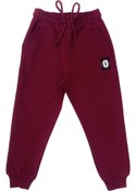 Resim Cloise Likralı 2 Ip Unisex Çocuk Ribanalı Bordo Eşofman Alt 