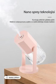 Resim welcomein 360 Derece Dönebilen USB Şarjlı Hava Nemlendirici Buhar Makinesi 