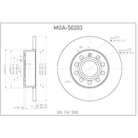 Resim MGA 50203 FREN DİSKİ ARKA GOLF V 03- GOLF VI 08- GOLF V JETTA III 