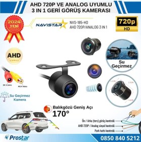 Resim Navistar Balıkgözü Kelebek AHD 720P ve Analog Çevrilebilir 170 Derece Geniş Açılı Geri Görüş Kamerası 