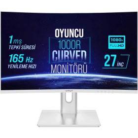 Resim Warp WRP27-165-W 27" 165HZ 1ms Rgb 1000R Curved (Hdmı + Display Port) Freesync + G-Sync Fhd Beyaz Oyuncu Monitörü 