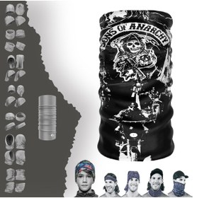 Resim ema Sons Of Anarchy Tlı 24x50 Cm Motorcu Bisikletci Buff Dikişsiz Tüp Boyunluk Bandana Rüzgarlık Bere 