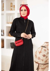 Resim Neways 6579-denim Fermuarlı Ferace Siyah Siyah 