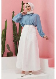 Resim 2195-denim Mevlana Etek Beyaz Beyaz 