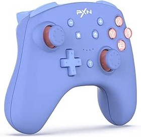 Resim PXN 9607X Wireless Switch Pro Controller, Dual Shock Gamepad Joystick Support NFC, Turbo, Wake-up, Gyro Axis, Vibration for Switch/Lite/OLED & PC & IOS (Blue) 