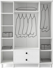 Resim Finike Mdf 4 Kapaklı Dolap-beyaz 