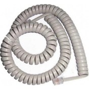 Resim Krem Spiralli Telefon Ahize Kablosu 4P4C 3 Metre 