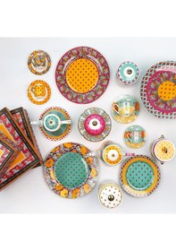 Resim Lucky Art Eliana Bone 4'lü Kahve Fincanı Seti Çok Renkli 