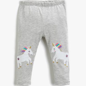 Resim Kız Bebek Unicorn Baskılı Tayt 