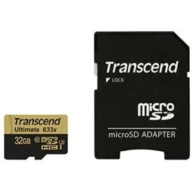 Resim Transcend 32GB UHS-I U3 Micro SDHC 633X Hafıza Kartı 