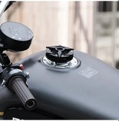 Resim Pazly Siyah Alüminyum Motosiklet Tank Kapağı, Harley Uyumlu, 3 Yaprak Desenli, Kuvvetli Ve Dayanıklı 