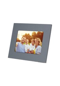 Resim Gerçek Deri Masaüstü Fotoğraf Çerçevesi, 22x17cm 15x10 Foto Gri 