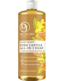 Resim Dr. Jacobs Naturals Portakal Ve Zencefil Özlü Çok Amaçlı Bitkisel Kastil Sabun 946ml 