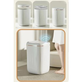Resim Akıllı Teknolojik Çöp Kutusu Uv Işıklı Otomatik Aç Kapat Sensörlü Mutfak Banyo Ev 20L 