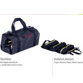 Resim Mycraft Katlanır Bez Çanta Usta Çantası Alet Taşıma Çantası 4lü 