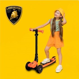 Resim Lisanslı L3 Kolay Katlanabilir Işıklı Orta Gövde Ve Işıklı Tekerlekli Çocuk Scooter Turuncu Turuncu 