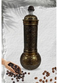 Resim Döküm Gümüş Büyük Biber Değirmeni, Baharat Değirmeni Kahverengi 