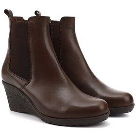 Resim Gönderi R Kahve Antik Fermuarlı Dolgu Topuklu Hakiki Deri Chelsea Bot Kahve 