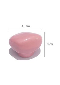 Resim 5 Adet Porselen Taş Düğme Pembe Seramik Mobilya Kulpu Çekmece Dolap Kolu 4.5 Cm Pembe 