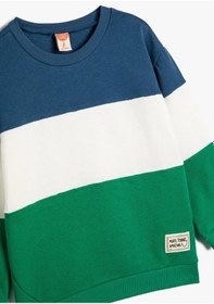 Resim Koton Erkek Bebek Sweatshirt Uzun Kollu Renk Bloklu Pamuklu 001 
