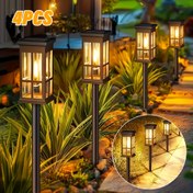 Resim 4 Adet Dış Mekan Güneş Enerjili Koridor Işıkları, IP65 Su Geçirmez Bahçe Aydınlatmaları, Otomatik Açma/Kapama Özellikli Dış Mekan Işıklar, Çim, Bahçe, Yürüyüş Yolu, Veranda ve Araç Yol Dekoratif Aydınlatması için Güneş Enerjili Peyzaj Işıkları 