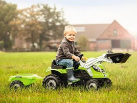 Resim Smoby XL Römorklu Pedallı ve Kepçeli Traktör - Açık Yeşil 710109 