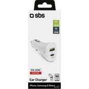 Resim Sbs Araç Şarj Cihazı Usb-C Pd 20W + 1xusb-A 