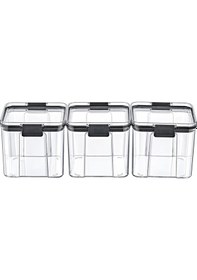 Resim Saklama Kapları - 3'lü Set Orta 3 X 700 Ml - Ft-105 Antrasit Ve Seffaf 