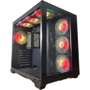 Resim GAMEFORCE Lıquıd 7x120mm Rgb Fanlı Kumandalı Ve Kontrolcülü Atx Oyuncu Bilgisayar Kasası 