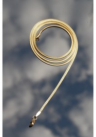 Resim Rua Jewelry Yassı Yılan İtalyan Zincir Paslanmaz Çelik Kolye Altın 2 MM Altın 