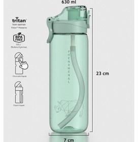 Resim Renga Wave Duplo 630 Ml Opsiyonel Pipetli Tritan Matara 912176 Yeşil Yeşil 