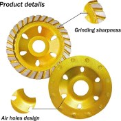 Resim Liscop Elmas Taşlama Fincan Tekerleği, Beton Taşlama Diski Disk Görev Turbo (Yurt Dışından) 