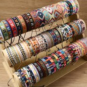 Resim 12/24/36 Adet Bohemian Renkli Bileklik Seti, Vintage Stil, Unisex, Polyester Malzeme, Çeşitli Desenler, Rastgele Seçim 