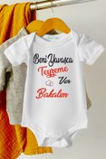 Resim Baby&Baby Beni Yavaşca Teyzeme Ver Bakalım Organik Baskılı Unisex Çıtçıtlı Bebek Body 