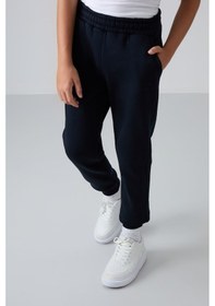 Resim Tommylife Tommy Life Lacivert Pamuklu Kalın İçi Tüylü Yumuşak Dokulu Standart Fit Nakışlı Erkek Çocuk Eşofman Alt - 1122 Lacivert 