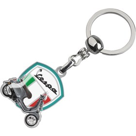 Resim Modül Vespa Motorcycles Motosiklet Damla Etiketli Anahtarlık - Koyu Gri Vespa 