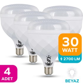 Resim ŞANLED 30W KRİSTAL Tasarruflu E27 Beyaz Işık Torch Led Ampul-1-2-4-6-8-10 Adettir 