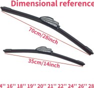 Resim Turcoshop11 1 Adet Hd Sessiz Dayanıklı Evrensel Çift Raylı 6 Lastik U Telli 28''-70cm Araba Süpürgesi 