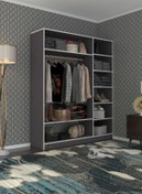 Resim Kenzlife Giysi Dolabı Dursun 180*150*40 Gri Gardırop 