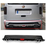 Resim Vw Caddy Siyah Uyumlu Yuvarlak Egzoz Görünüm Kulaklı Tip 2004-2014 